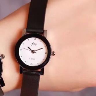 Đồng hồ nam nữ JW dây cao su mặt tròn 2 màu thời trang BNS41