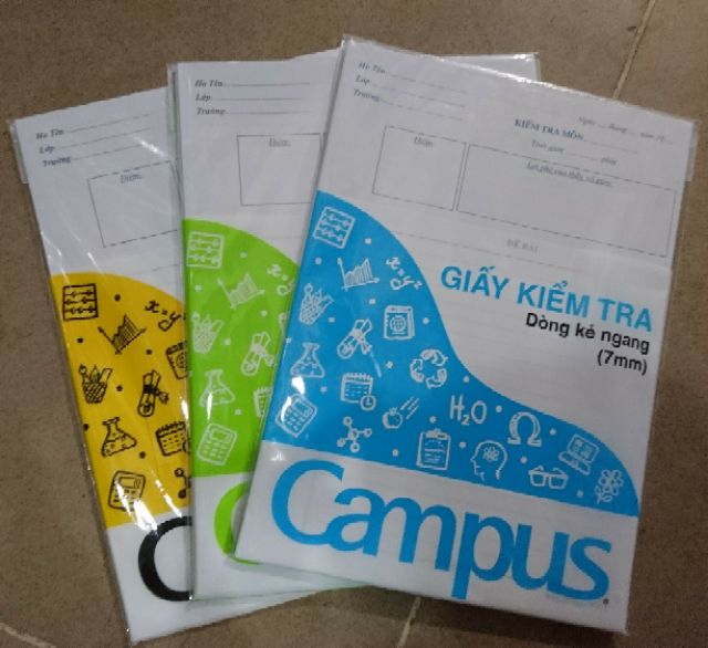 Giấy kiểm tra cấp 2 campus các loại