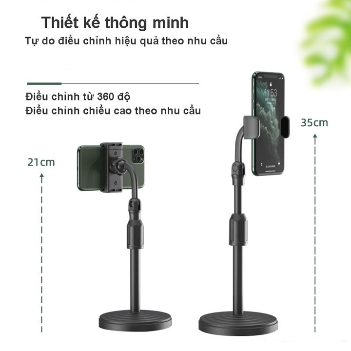 giá đỡ điện thoại đa năng đế tròn xoay linh động bằng nhựa