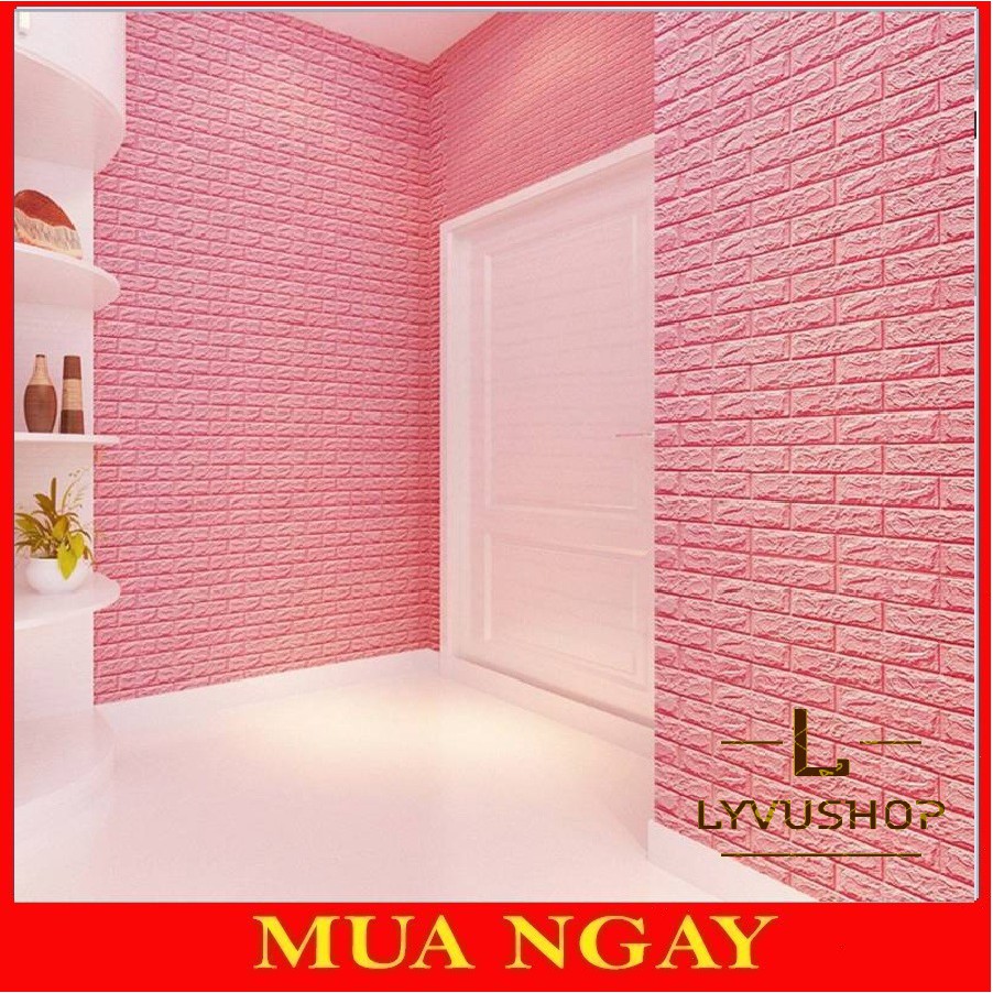 Xốp Dán Tường 3D Giả Gạch Kích Thước 70 x 77cm Chống Ẩm Mốc Độ Bền 5-10 Năm