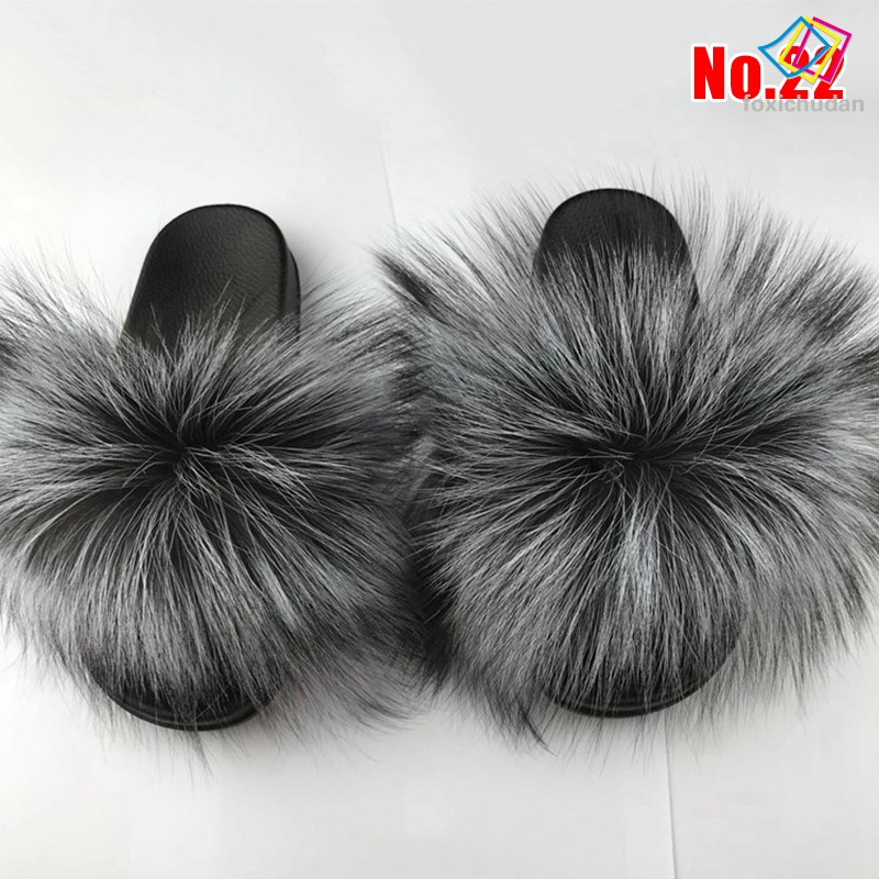 Giày Sandal Da Pu Phối Lông Thời Trang Mùa Hè Cho Nữ