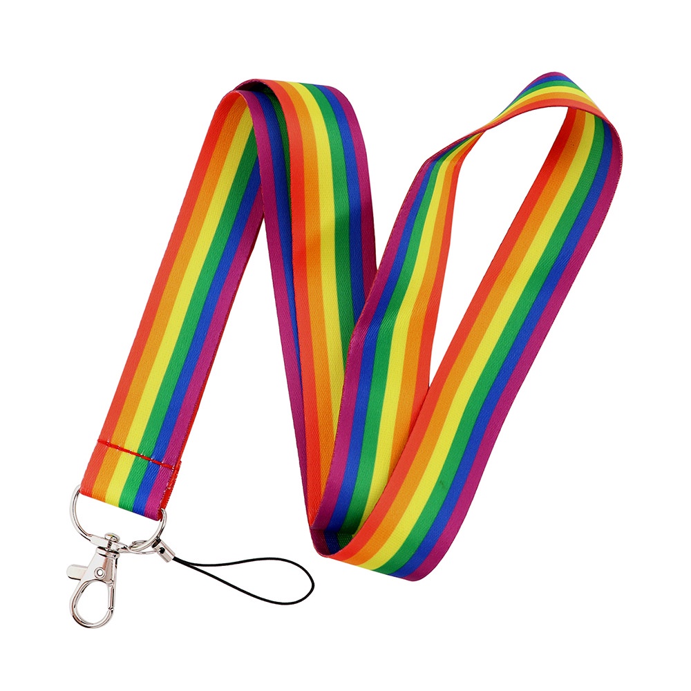 Mới Dây Đeo Thẻ ID / Móc Chìa Khóa / Điện Thoại Họa Tiết Trái Tim Màu Cầu Vồng LGBT Độc Đáo