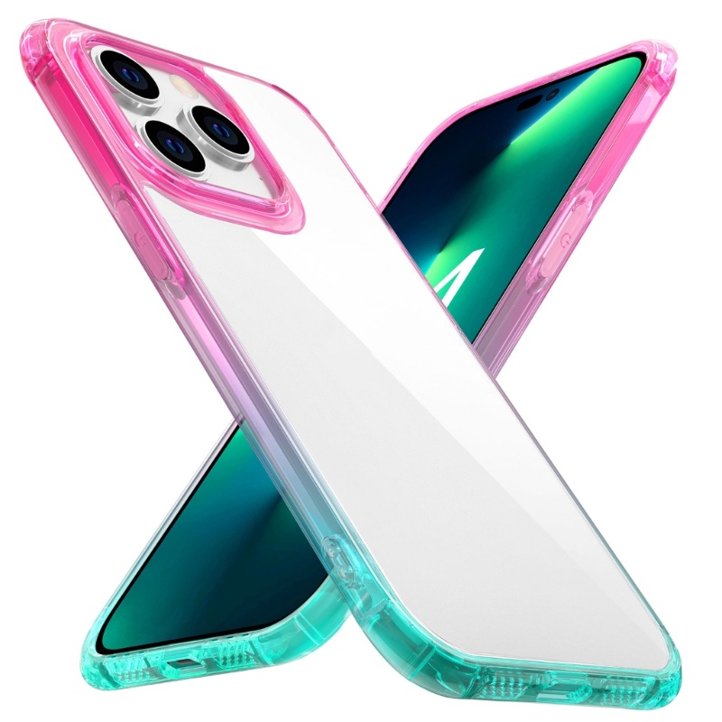 Ốp Điện Thoại Trong Suốt Siêu Mỏng Màu Gradient Cho Iphone 14 / 14 Max / 14 Pro / 14 Pro Max