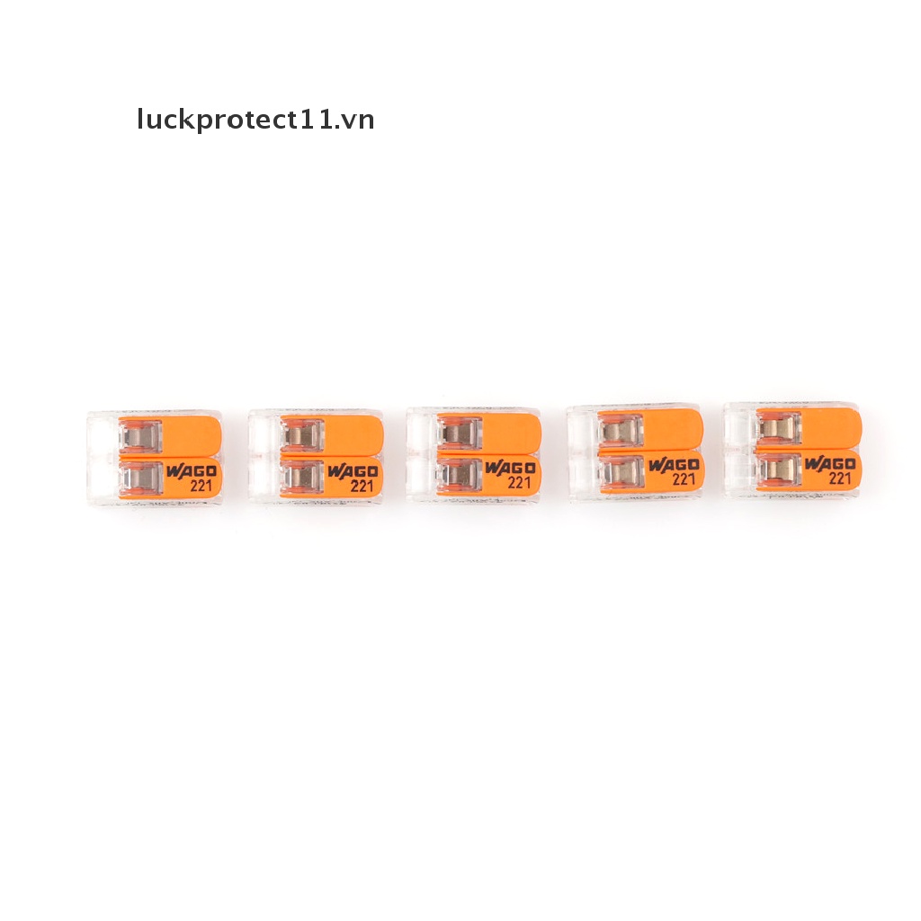 Set 5 Đầu Nối Dây Điện Wago 221-412 NUTS 2 Conductor 10 PK Bằng Đồng