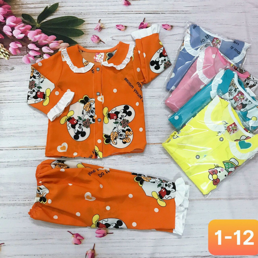 (MADBTAY056 GIẢM 30%) Đồ tay dài cho bé gái, quần áo tay dài vải lụa cho bé từ 3t-5t giá tận xưởng