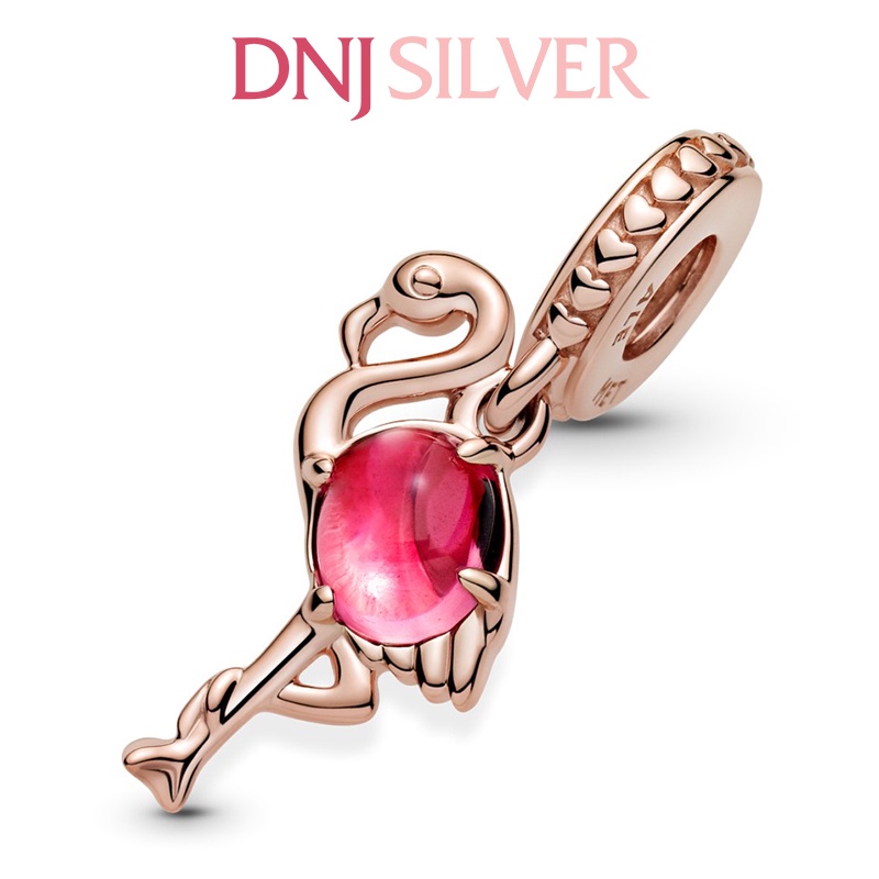 [Hàng cao cấp] Charm bạc 925 cao cấp, hàng chuẩn bạc - Charm Pink Murano Glass Flamingo thích hợp để mix vòng tay charm