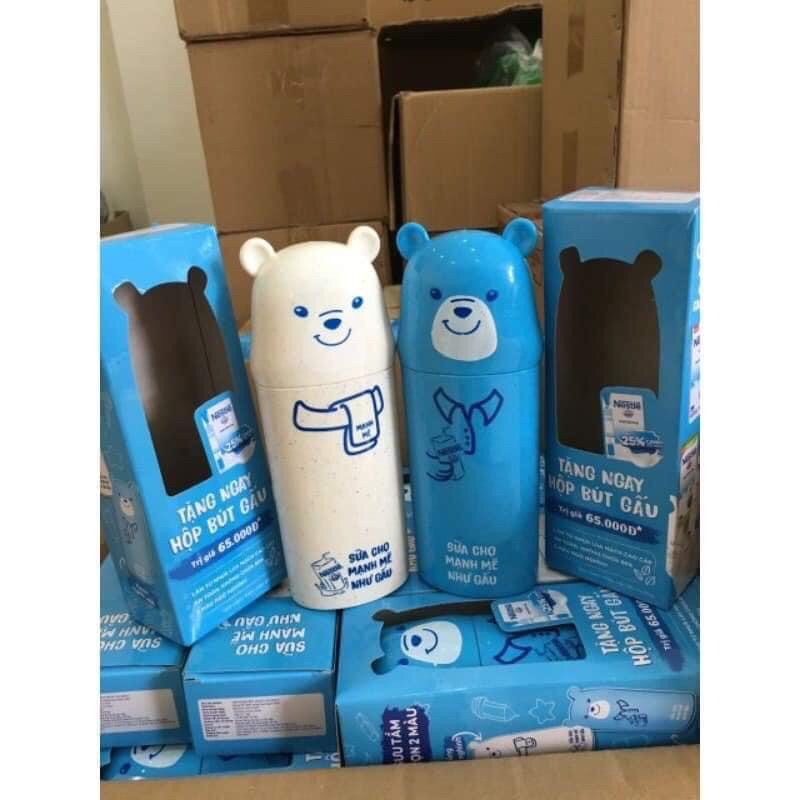 Hộp bút hình gấu làm từ nhựa lúa mạch. hàng Khyến mãi