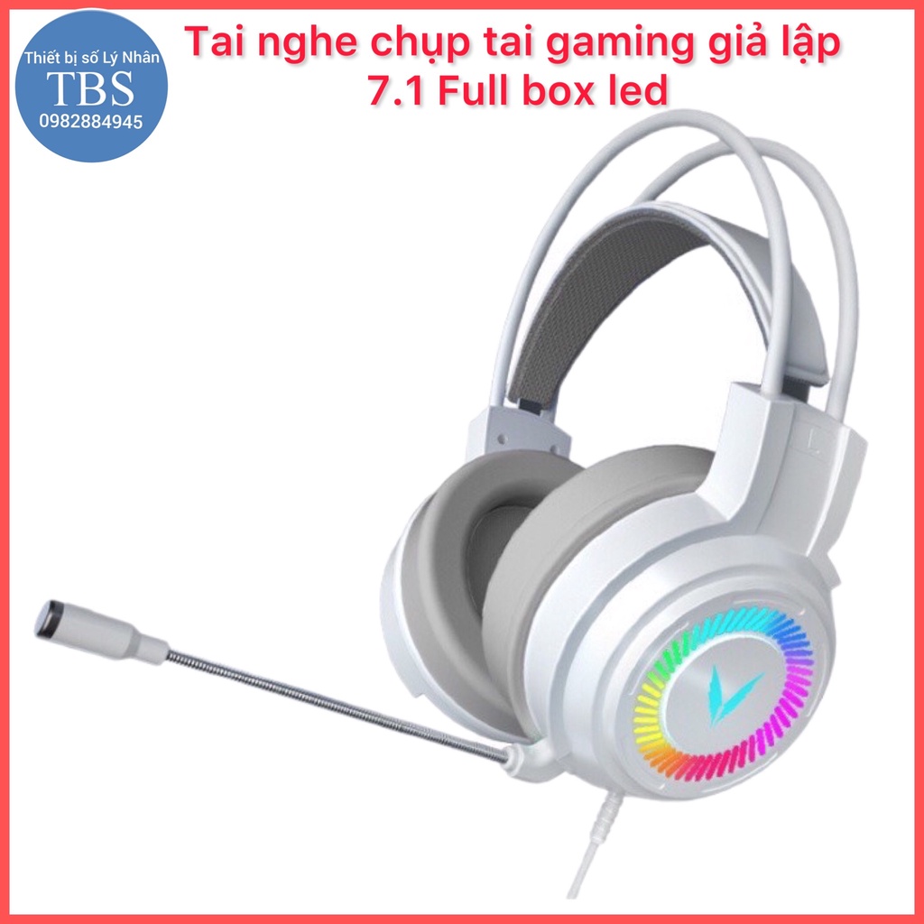 Tai nghe chụp tai gaming giả lập 7.1 full box led rgb cho máy tính  cắm cổng usb có mic tích hợp đèn LED