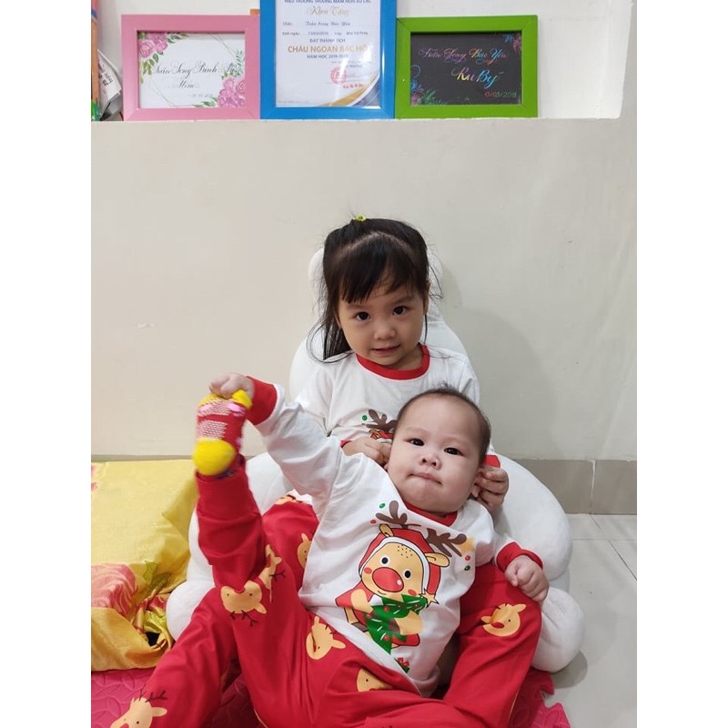 BỘ DÀI COTTON IN HÌNH NOEL CHO BÉ