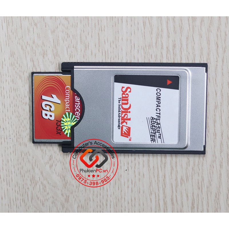 Combo thẻ nhớ CF Transcend 133x 1GB 2GB 4GB, áo thẻ PCMCIA 68pin ATA CNC, đầu đọc thẻ nhớ USB