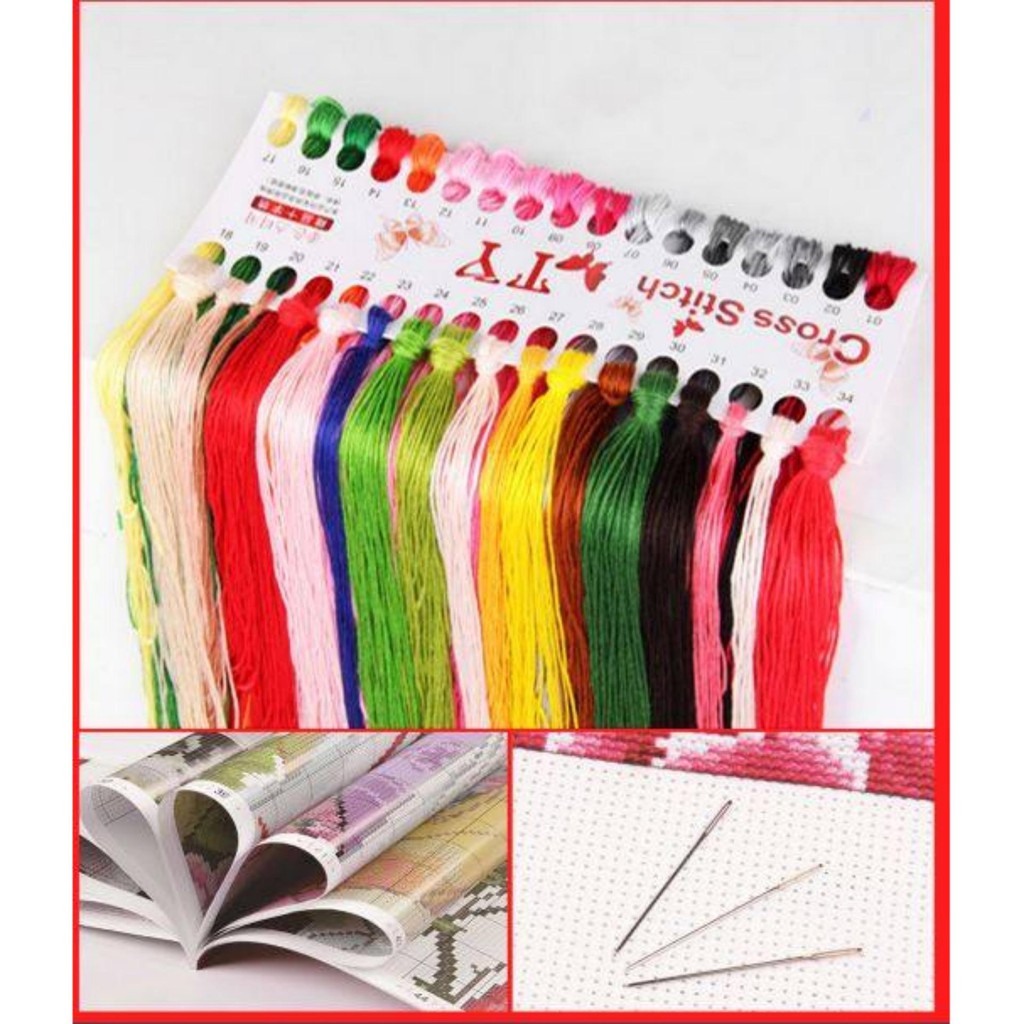 FreeShip từ 250K-Tranh thêu chữ thập 3D Vợ Chồng 88958- KT:78x44cm