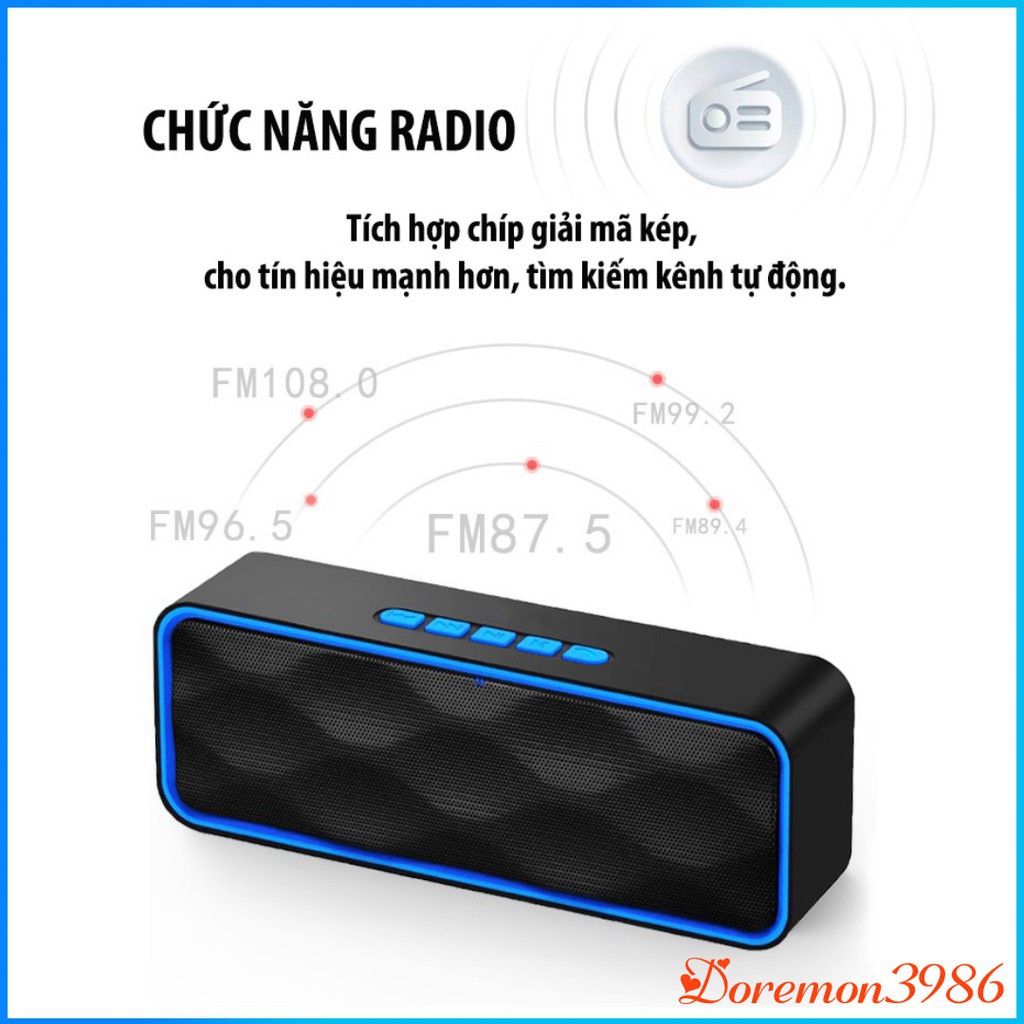 [FREE SHIP] Loa Bluetooth Siêu Trầm, Tích Hợp Loa Kép Cho ÂM Thanh Sống Động, Sắc Nét HOT