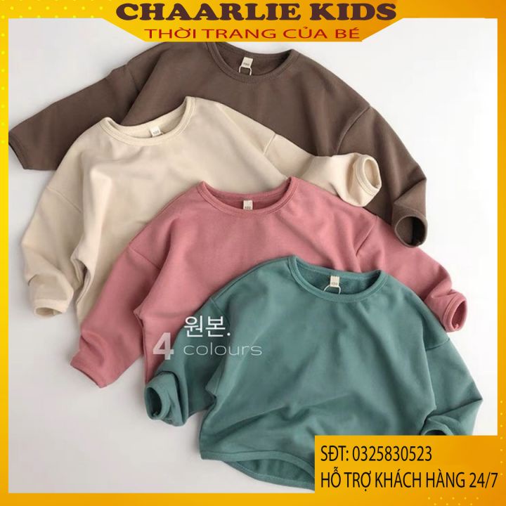 Áo thu đông Cổ Tròn Dài Tay - Cool Style - Ấm áp - Phong cách cho bé từ 8kg-28kg Chaarlie Kids