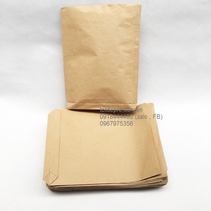 100 Túi giấy Kraft cỡ 20x25x4cm (túi giấy xi măng)