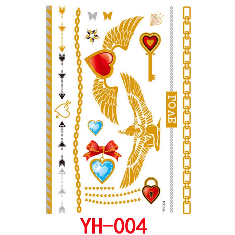 Nhãn Dán Hình Xăm Giả Bằng Kim Loại Chống Nước Cho Nữ/Trẻ Em