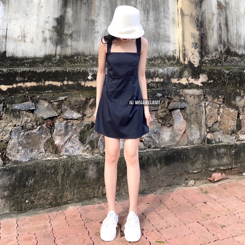 Đầm 2 dây lưng chun