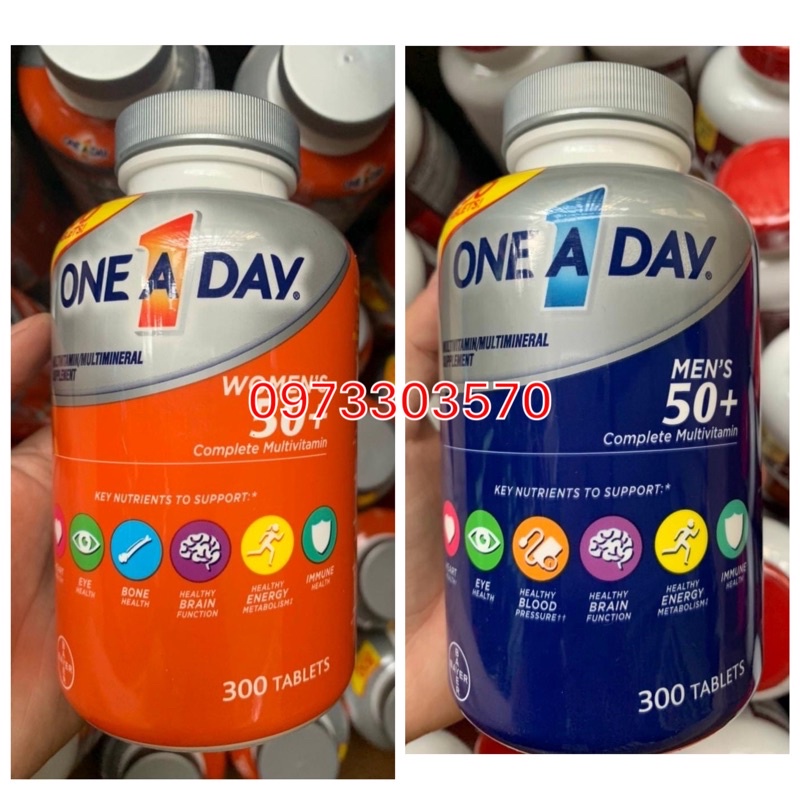 Date/2025 Viên Uống One A Day  50+dưới 50 tuổi Lọ 300 viên
