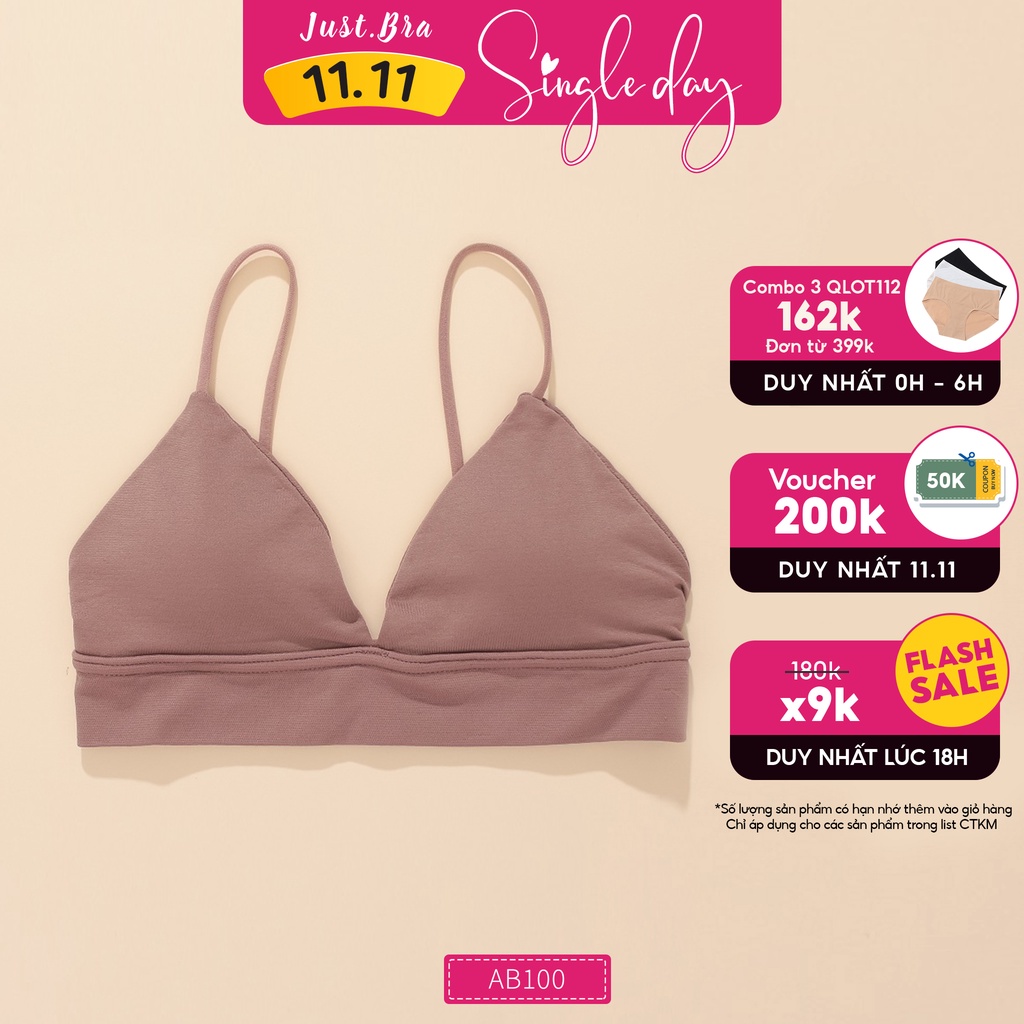 Áo ngực bralette mút mỏng Just bra chất liệu thoáng mát, thoải mái AB100