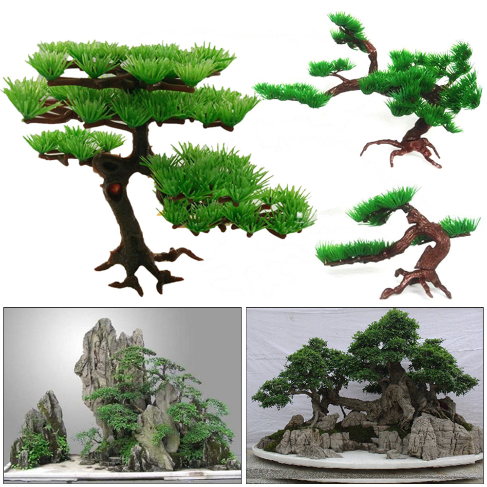 Cây thông nhân tạo có thể tháo rời dùng trang trí bể cá / tiểu cảnh / chậu bonsai