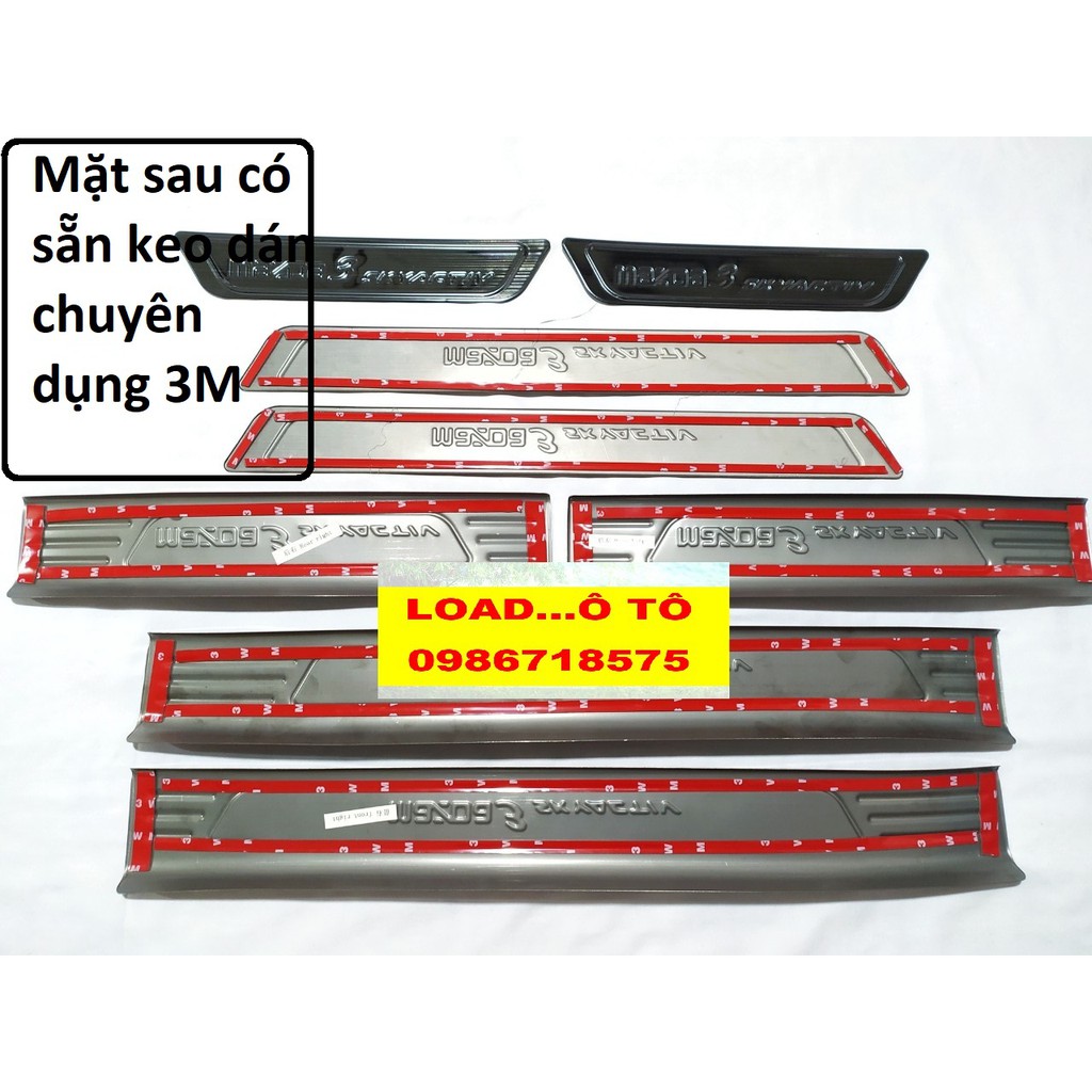 Ốp Bậc Cửa, Nẹp Bước Chân Trong, Ngoài xe Mazda 3 2023-2020 Chất Liệu Titan Cao Cấp,Có Logo Mazda 3