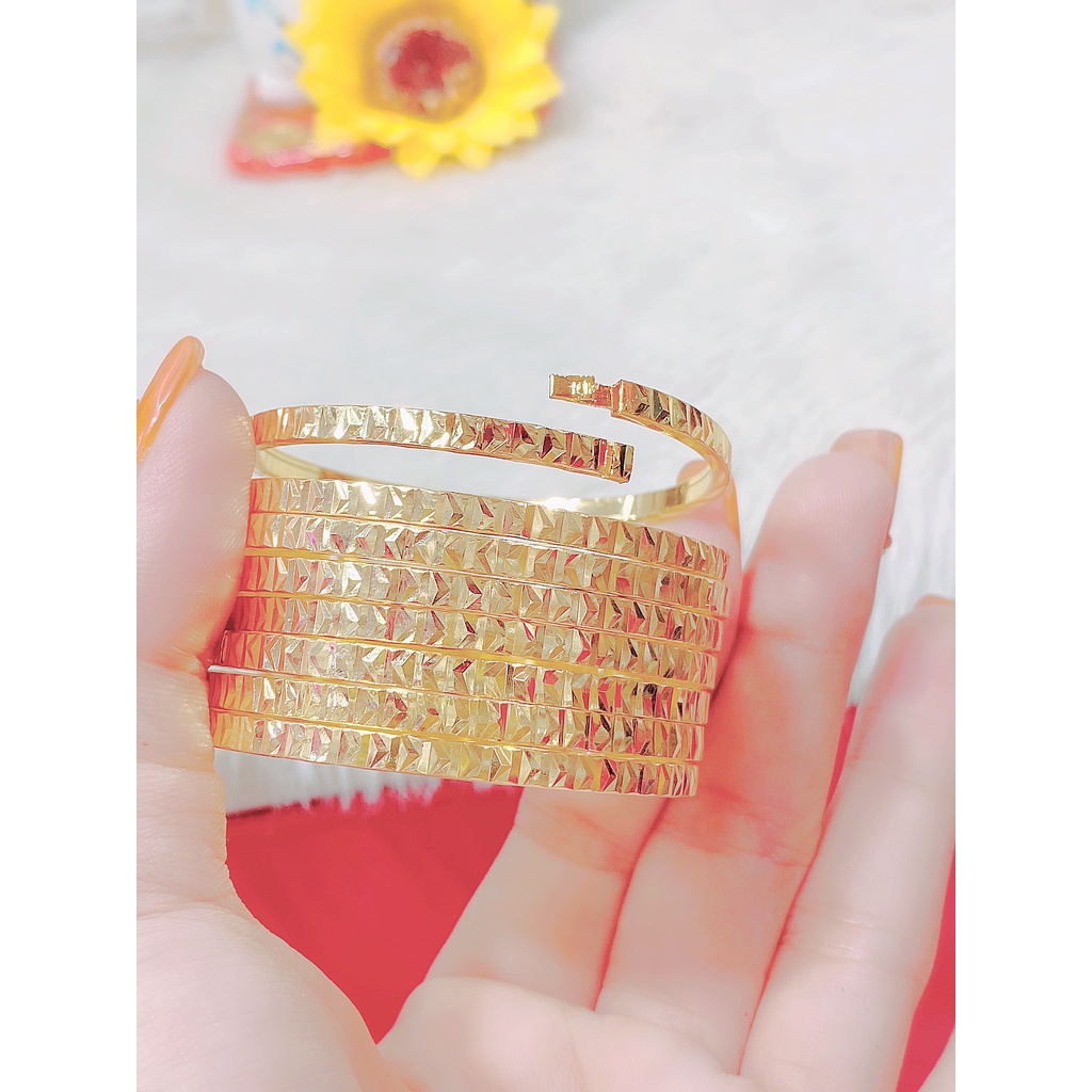 Vòng ximen khóa bấm 7 chiếc vòng tuần 7 chiếc sáng lấp lánh bền màu , vòng tay nữ KV18
