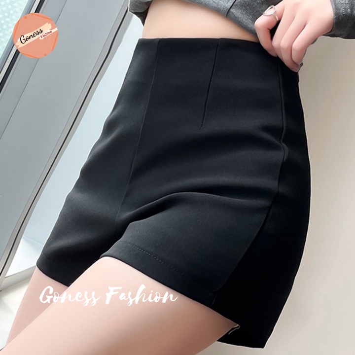 Quần short đùi ngắn Goness nâng mông body dáng ôm cotton khoá sau cạp cao chất thun co giãn 611
