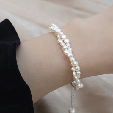 Vòng Tay Ngọc Trai Giả Bằng Bạc 925 4-5mm Thời Trang Cho Nữ