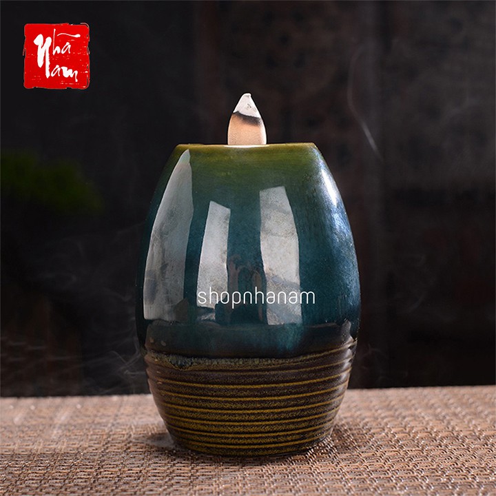 Thác khói trầm hương men ngọc thác suối chảy ngược tặng 3 nụ trầm