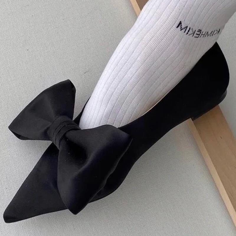 Giày búp bê nơ mõm nhọn