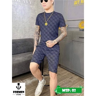 Bộ quần áo mặc nhà đi chơi thể thao cộc tay nam mùa hè full size