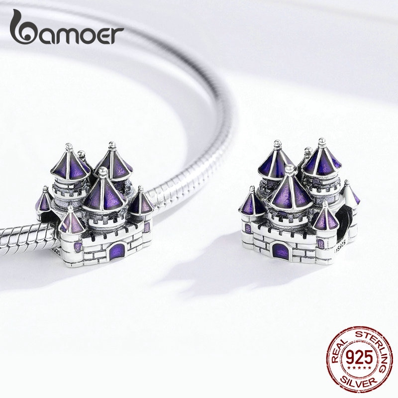 Hạt Charm Bamoer Bsc122 Bằng Bạc 925 Kiểu Dáng Lâu Đài Dùng Làm Vòng Đeo Tay Cho Nữ