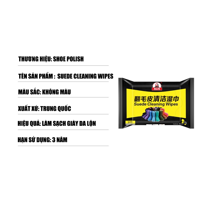 Combo Xi đánh giày và khăn lau vệ sinh giày da lộn đa năng Suede Cleaning Kit