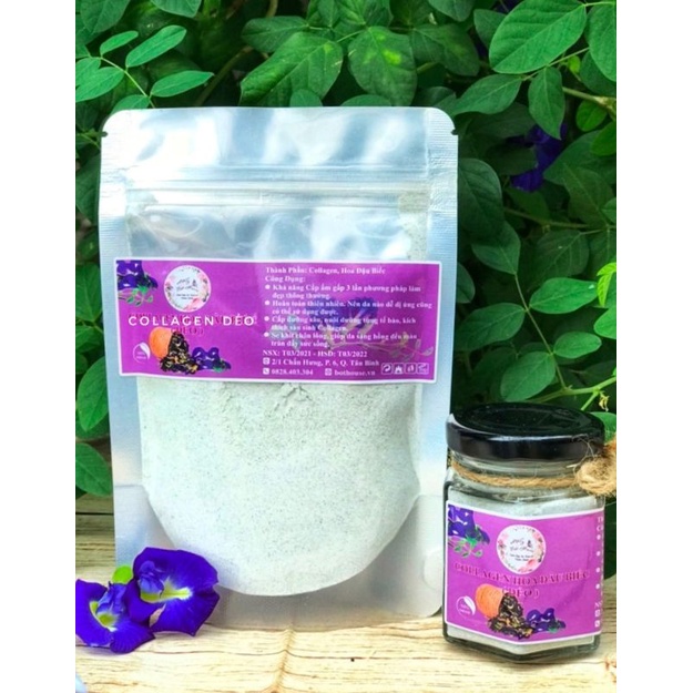 BỘT ĐẮP MẶT COLLAGEN HOA ĐẬU BIẾC (BỘT MẶT NẠ DẺO ) HANDMADE NHÀ BỘT