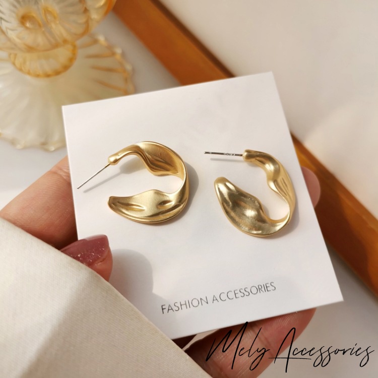 Bông tai mạ vàng cách điệu kiểu sáng sang trọng hiện đại - Mely D110