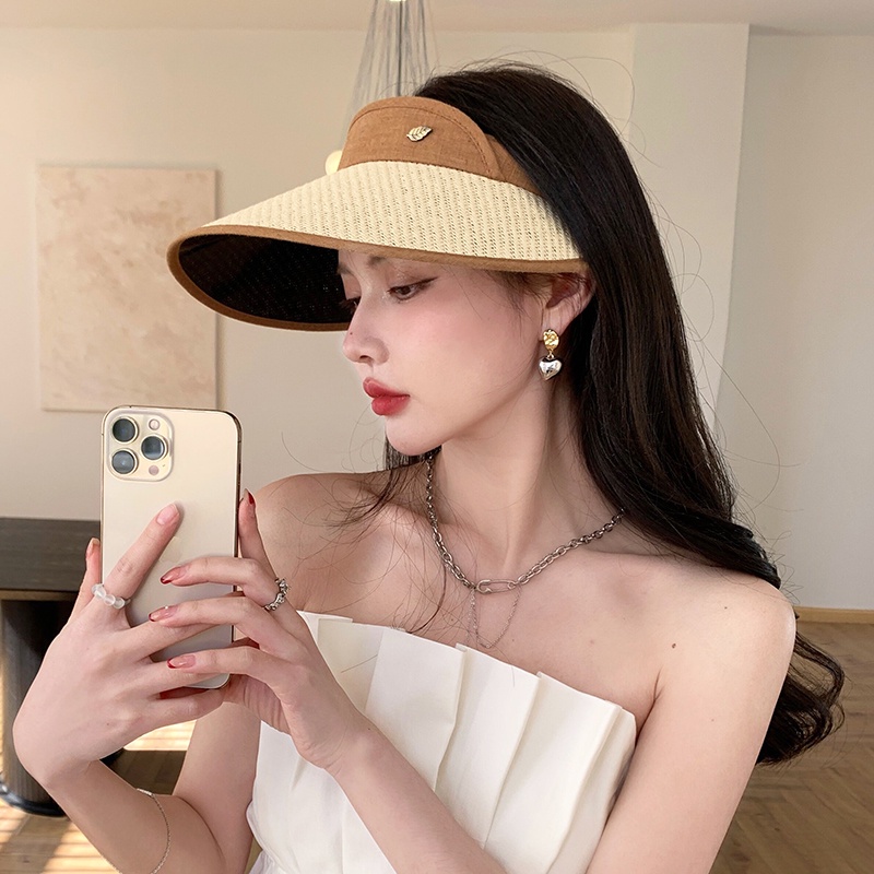 Nón vành rộng hở chóp chống tia uv phong cách Hàn Quốc
