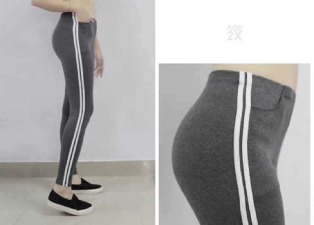 Quần legging thể thao 2 sọc AGE2X