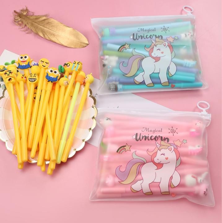 SET 20 BÚT DỦ HÌNH CUTE KÈM TÚI ZIP