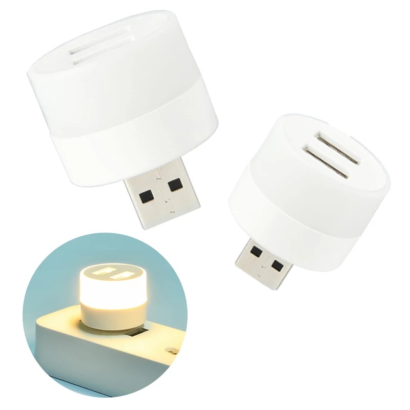 Đèn Ngủ Bảo Vệ Mắt Hình Tròn Cổng USB Kích Thước Nhỏ Gọn Có Thể Mang Đi Tiện Dụng