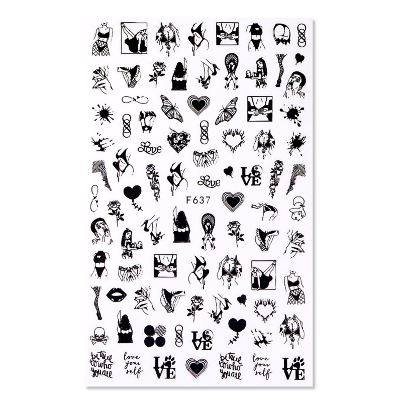 Miếng Dán Trang Trí Móng Tay Nghệ Thuật Họa Tiết Hình Học YOUYO