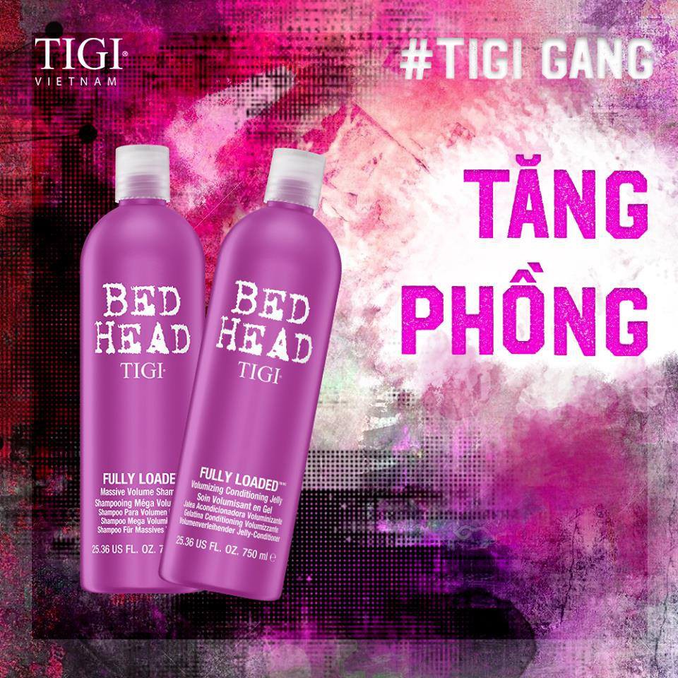 Dầu Gội Xả Tăng Phồng Tigi Tím 2*750Mml Bed Head Fully Loaded Volumizing