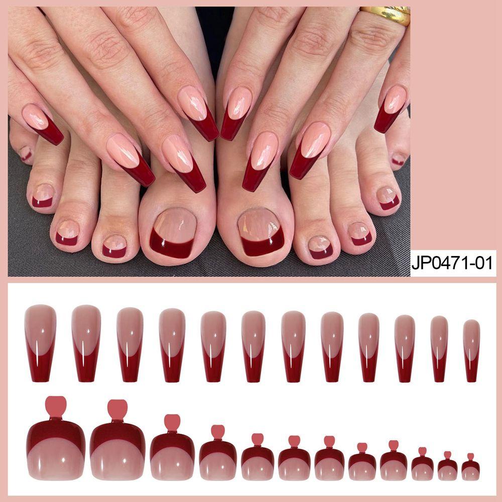 Hộp 48 Móng Chân Giả Đầu Vuông Dùng Trang Trí Móng Tay Nghệ Thuật