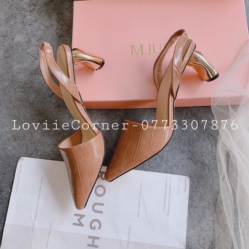 SỤC CAO GÓT LOVIIECORNER - GUỐC MŨI NHỌN ĐẾ VUÔNG 5CM  - SANDAL MŨI NHỌN ĐẾ VUÔNG - SỤC MŨI NHỌN CAO GÓT 5P G201072