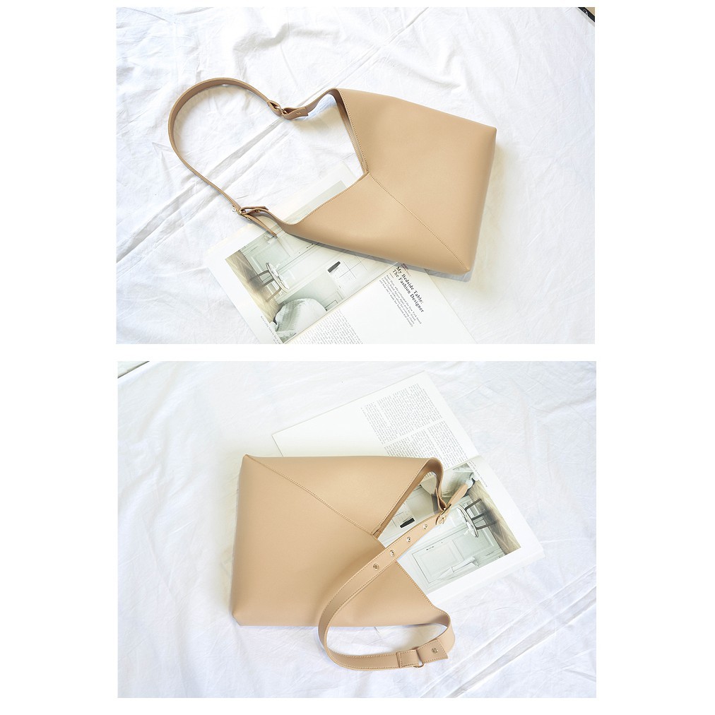 Túi tote da khoét V kiểu dáng lạ mắt - p007