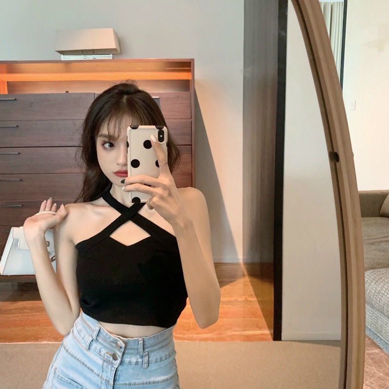 Áo Kiểu Không Tay Hở Vai Cổ Yếm Hở Lưng Thời Trang Xuân Thu Quyến Rũ Cho Nữ | BigBuy360 - bigbuy360.vn