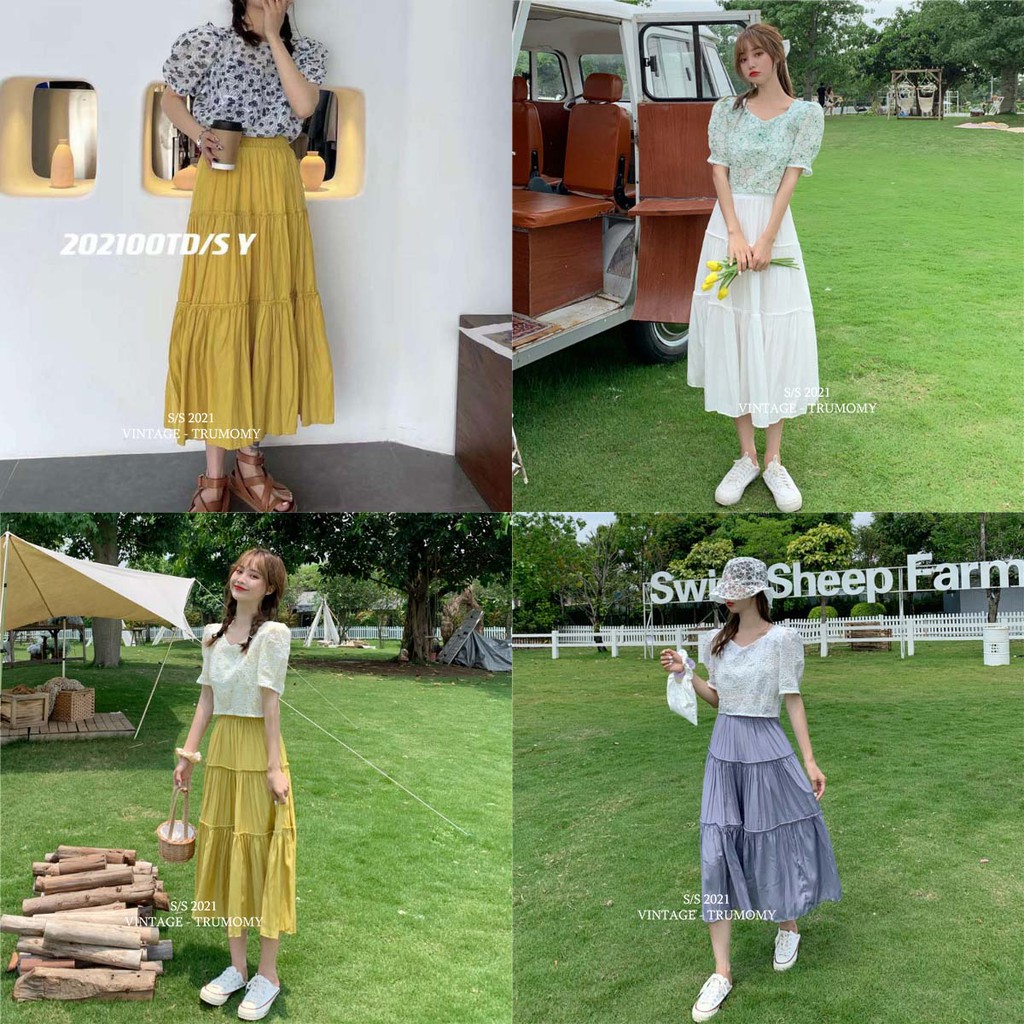 Chân váy chữ A dài midi Vintage Style Korea - Trumomy Women’s Skirts | BigBuy360 - bigbuy360.vn
