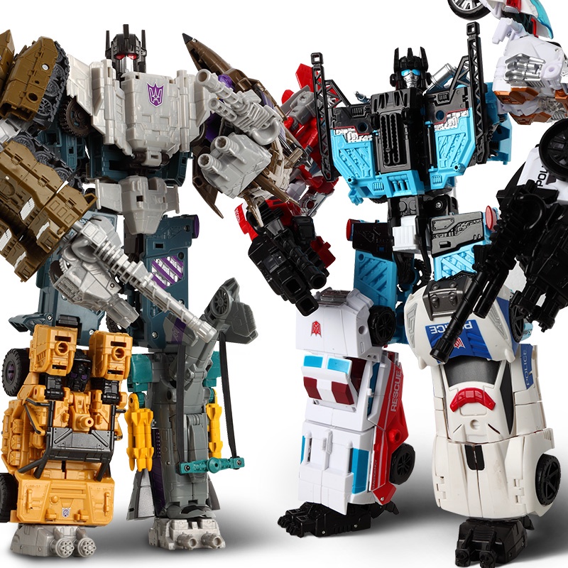 HaiZhiXing 5 TRONG 1 Ngoại cỡ 32CM Devastator Toy Boy Transformation KO Robot Car Action Hình Xe tăng Máy bay Mô hình Đồ