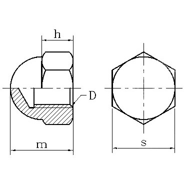 Đai Ốc Bằng Thép Không Gỉ 316 / 304 Có Vỏ Bọc Trang Trí Phong Cách Anh Quốc M3M4M5M6
