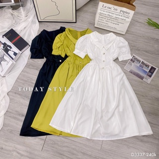 Đầm sơmi tay ngắn thanh lịch Today Style D3337 vải mềm mịn