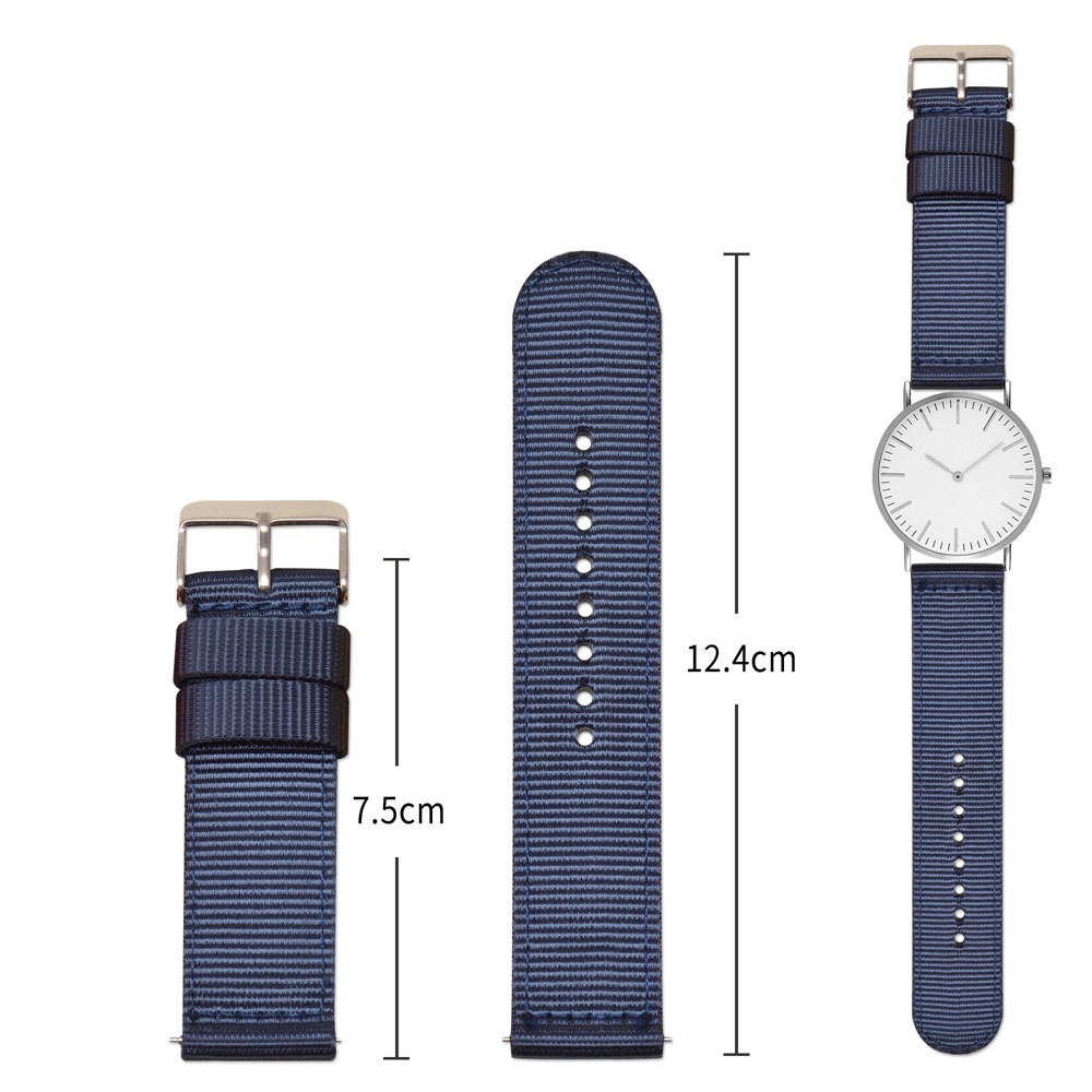 Dây Đeo Vải Canvas 18mm 20mm 22mm 24mm Cho Đồng Hồ Samsung Galaxy Watch 42mm 46mm Active 2 Gear S2 S3