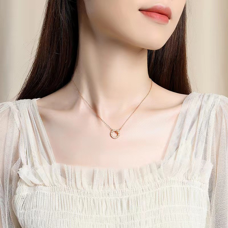 Cặp Vòng cổ Mặt Số La Mã Thời Trang Cho Cặp Đôi